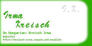 irma kreisch business card